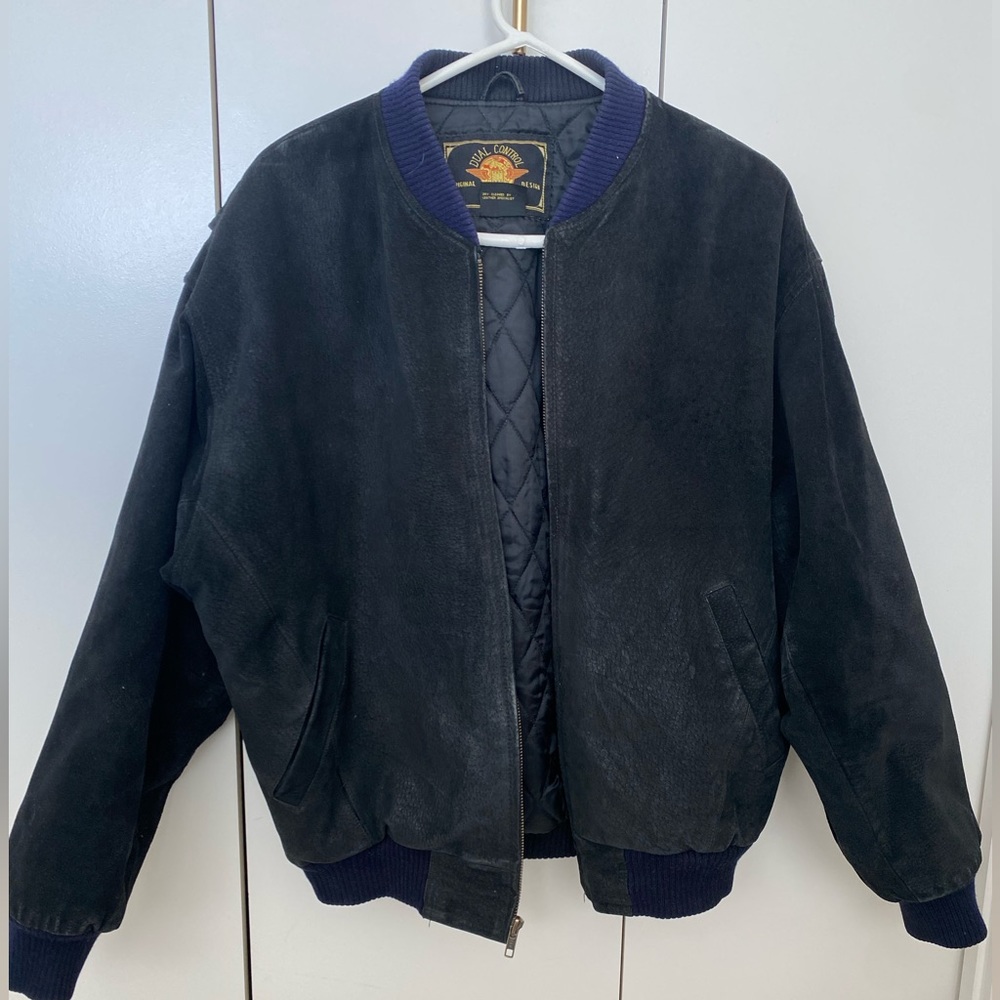 Vintage Dual Control Leather Bomber Jacket